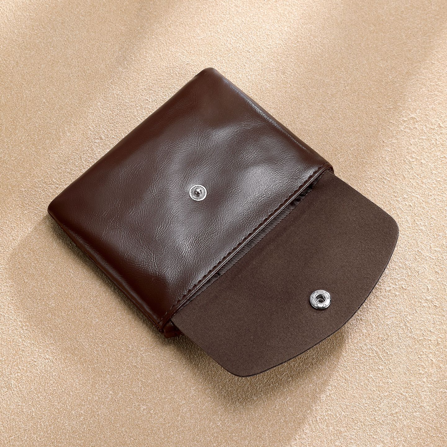 Mini bolso de cambio 2 - en - 1 bolso de tarjetas para hombres y mujeres, bolso corto de gran capacidad, bolso de doble capa de monedas de piel suave simple