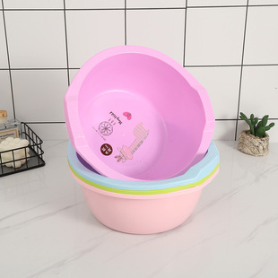 Nordic style washbasin double-ear double-sided frosted washbasin thickened solid color baby washing basin cartoon simple washbasin