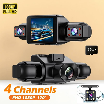 monitoring car video recording – Driving recorder - sy2003-four-lens-camera-wifi-32gb-memory-card