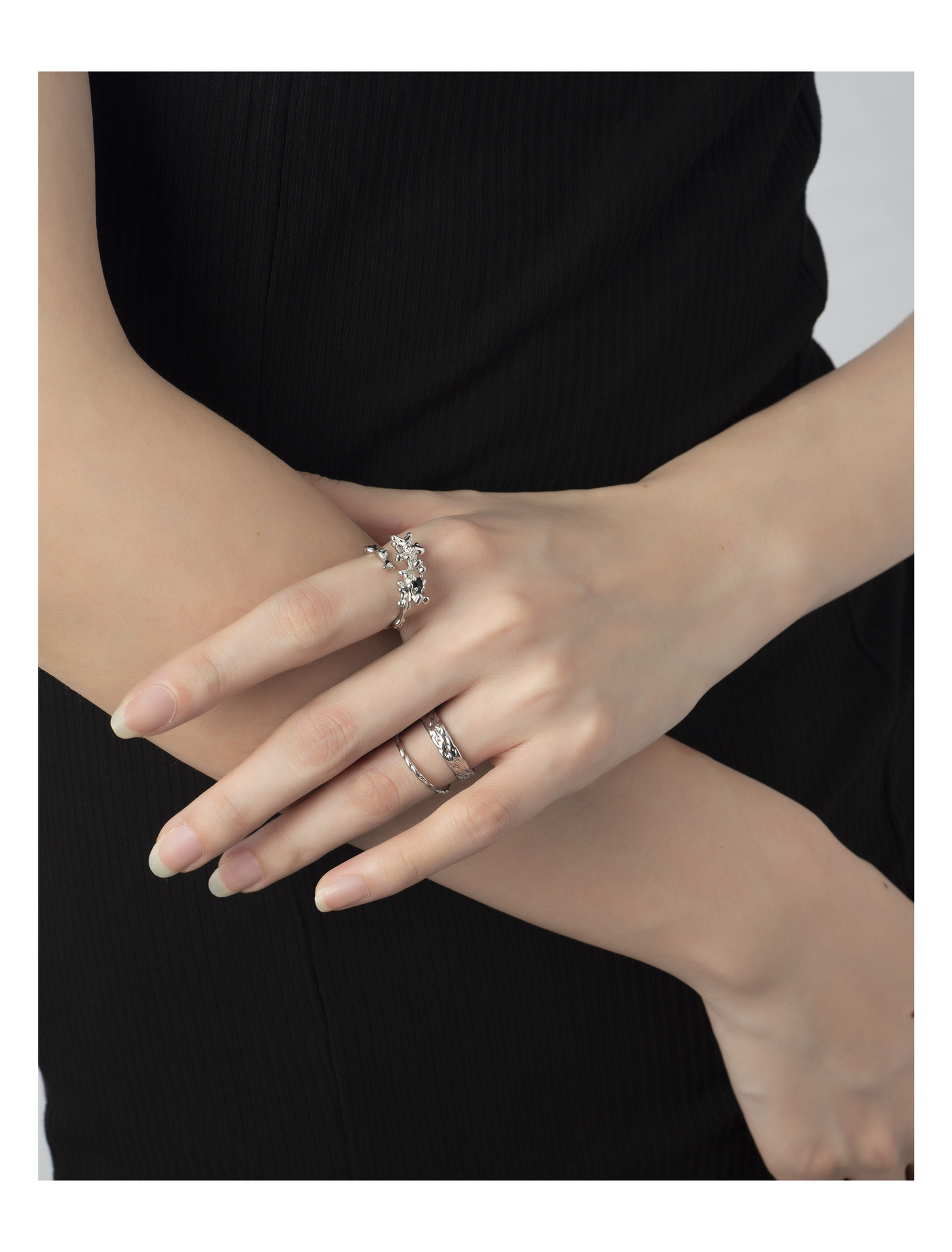 Fashion Geometric Copper Plating Zircon Open Ring