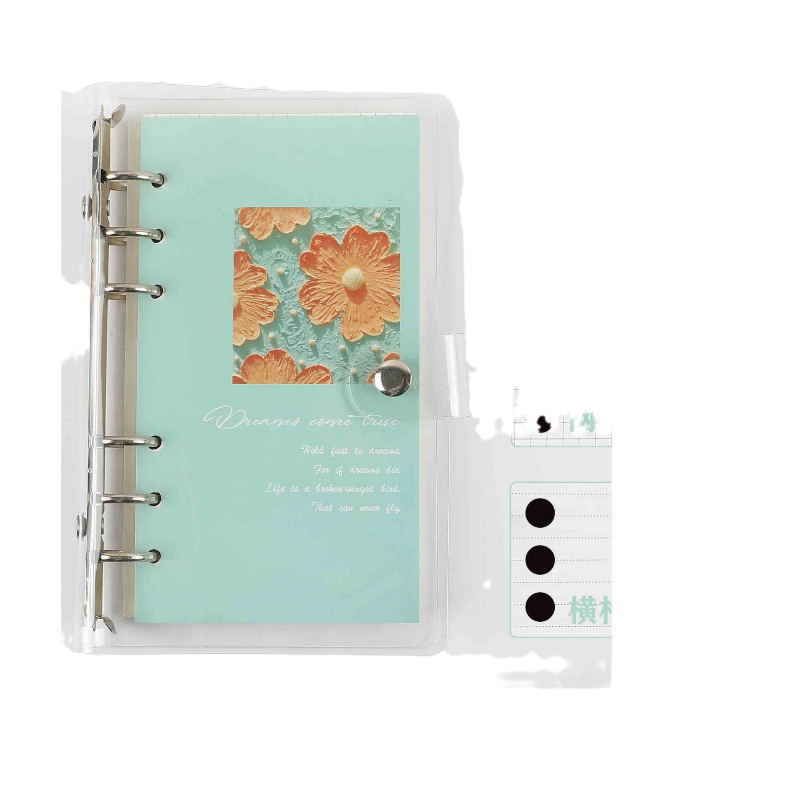 Lovely inseng literatura y arte pintura al óleo hoja de mano libro de contabilidad de alto valor facial exquisita sensación avanzada diario de chicas desmontable