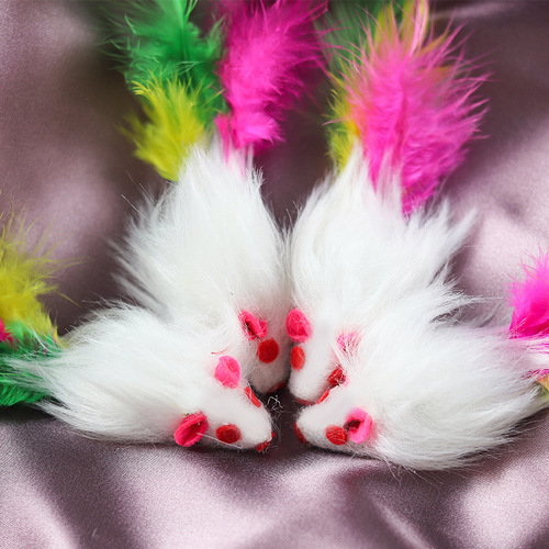 Cat Toys, Rabbit Fur Small Mouse, Plush Cat Teaser, Realistic Mouse, Wholesale Pet Supplies, Feather Cat Toy