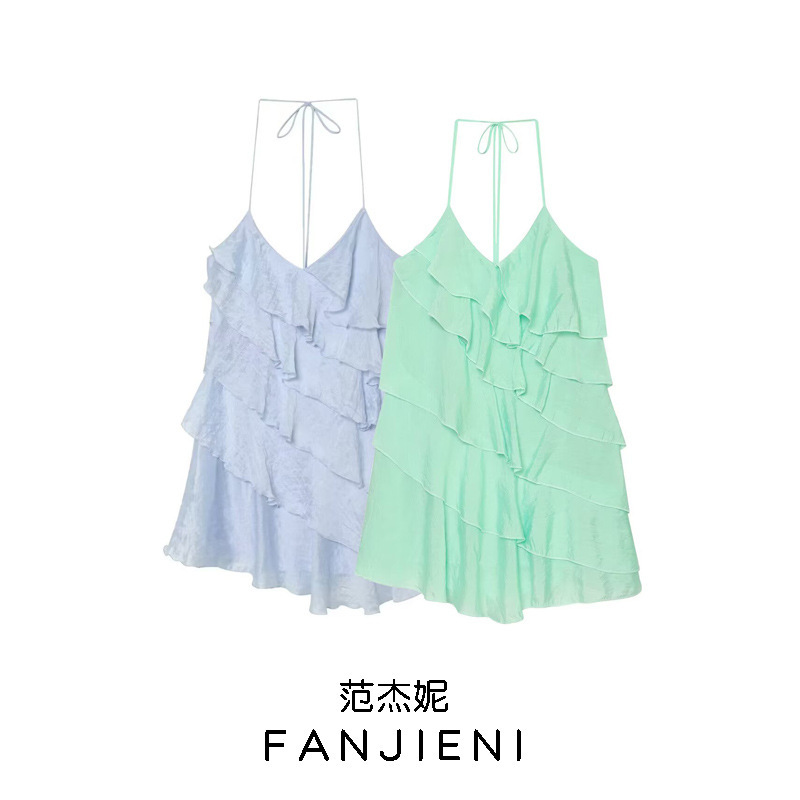 ZR Foreign Trade Wholesale European and American Style Women's Fashion Versatile Layered Decorative Short Dress 5029238 403 ZR Foreign Trade Wholesale European and American Style Women's Fashion Versatile Layered Decorative Short Dress 5029238 403