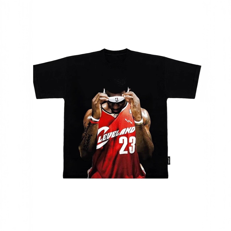 Lij*Lebron James American Retro Digital Direct Spray Loose and Versatile New Pure Cotton Boys' Short Sleeves Lij*Lebron James American Retro Digital Direct Spray Loose and Versatile New Pure Cotton Boys' Short Sleeves
