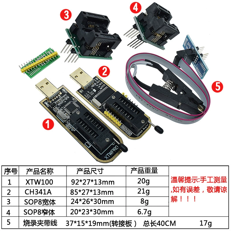 XTW100 CH341B Programmer USB Motherboard Routing LCD BIOS FLASH 24 25 Burner