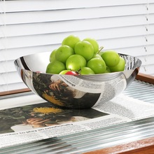 创意不锈钢水果盘加厚加深盘子果斗果盘果篮艺术欧式家用客厅果盆