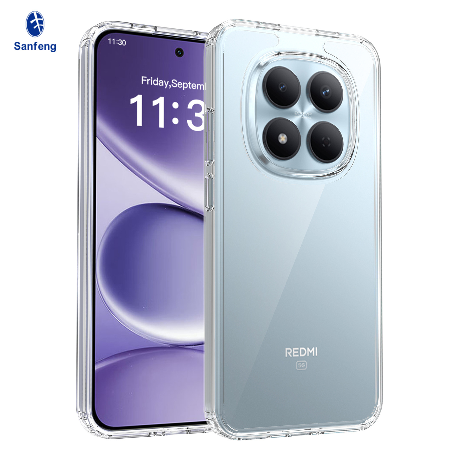 새로운 적용 홍미 A7pro 투명 휴대전화 케이스 사각 낙하 방지 Redmi14 우주 심