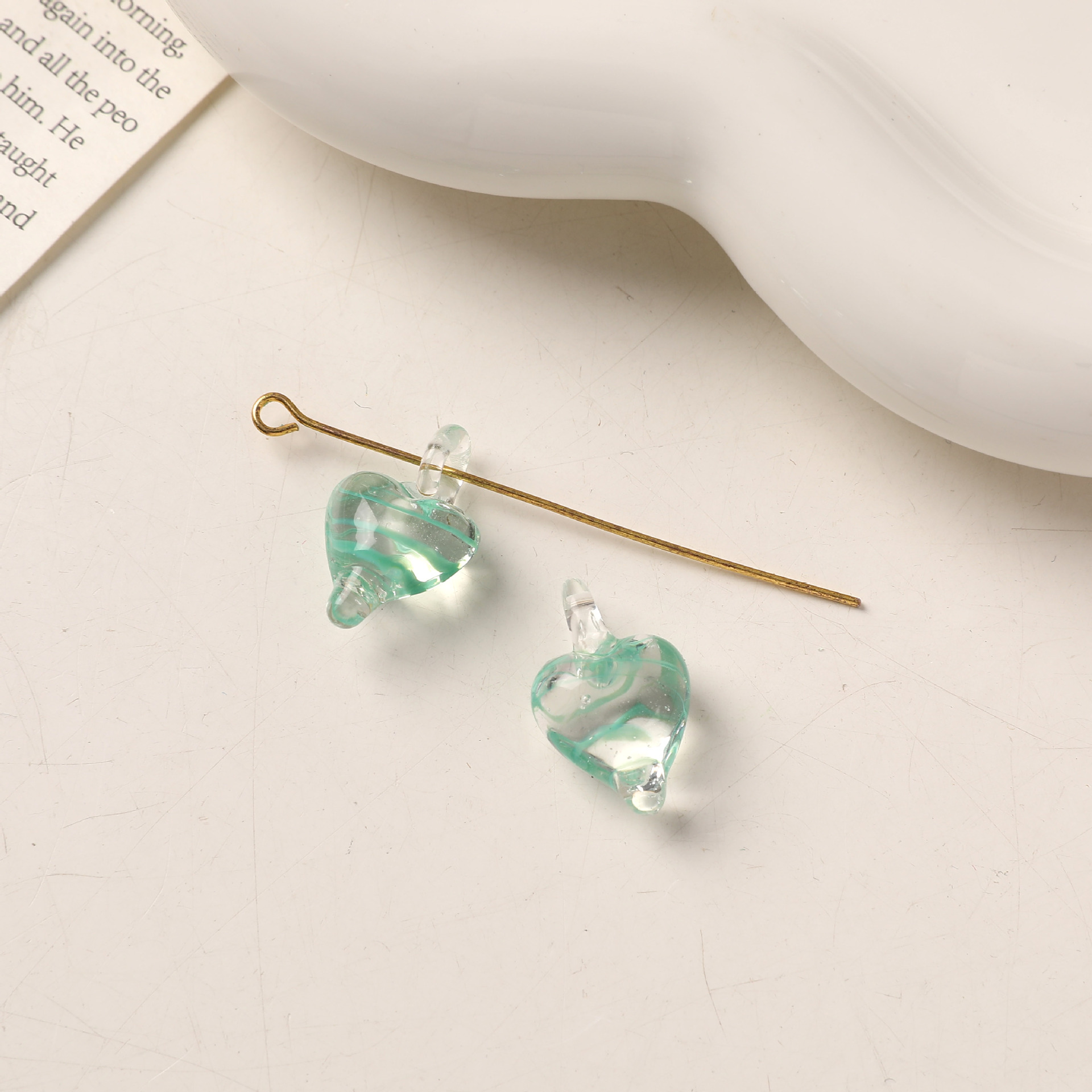 2g Weight Pendant Jewelry Making Type DIY Jewelry Accessories Classification 1 Piece Quantity glass Material Heart Shape Pattern All Seasons Season Simple Style Style 1 Piece Glass Heart Shape Pendant DIY Jewelry Accessories 10