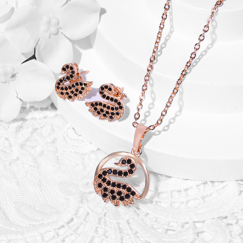 Nuevas opciones transfronterizas de diseño de moda de cobre de zinc pendientes de piedra collar conjunto de joyas pendientes de joyas de mujer