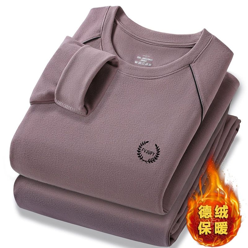 Осень и зима новые мужчины среднего возраста с круглым вырезом термобелье замки