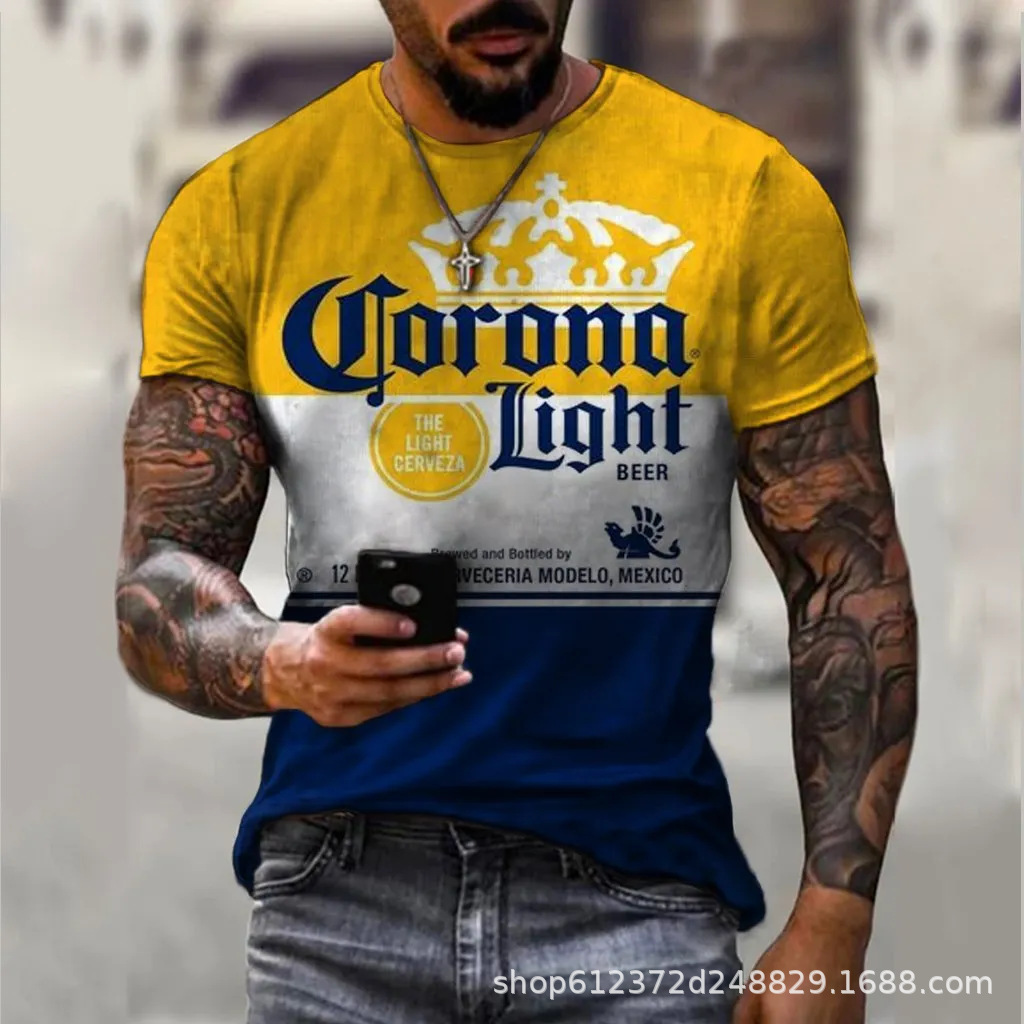 Cross-border Amazon hombres camisa de cuello redondo retro manga corta estilo europeo y americano impreso N ° 66 carretera carta camiseta