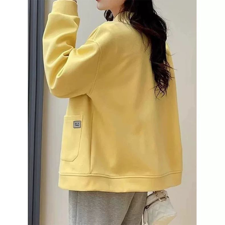 大码300斤韩版长袖开衫外套女春秋宽松显瘦百搭学生休闲棒球服ins|undefined