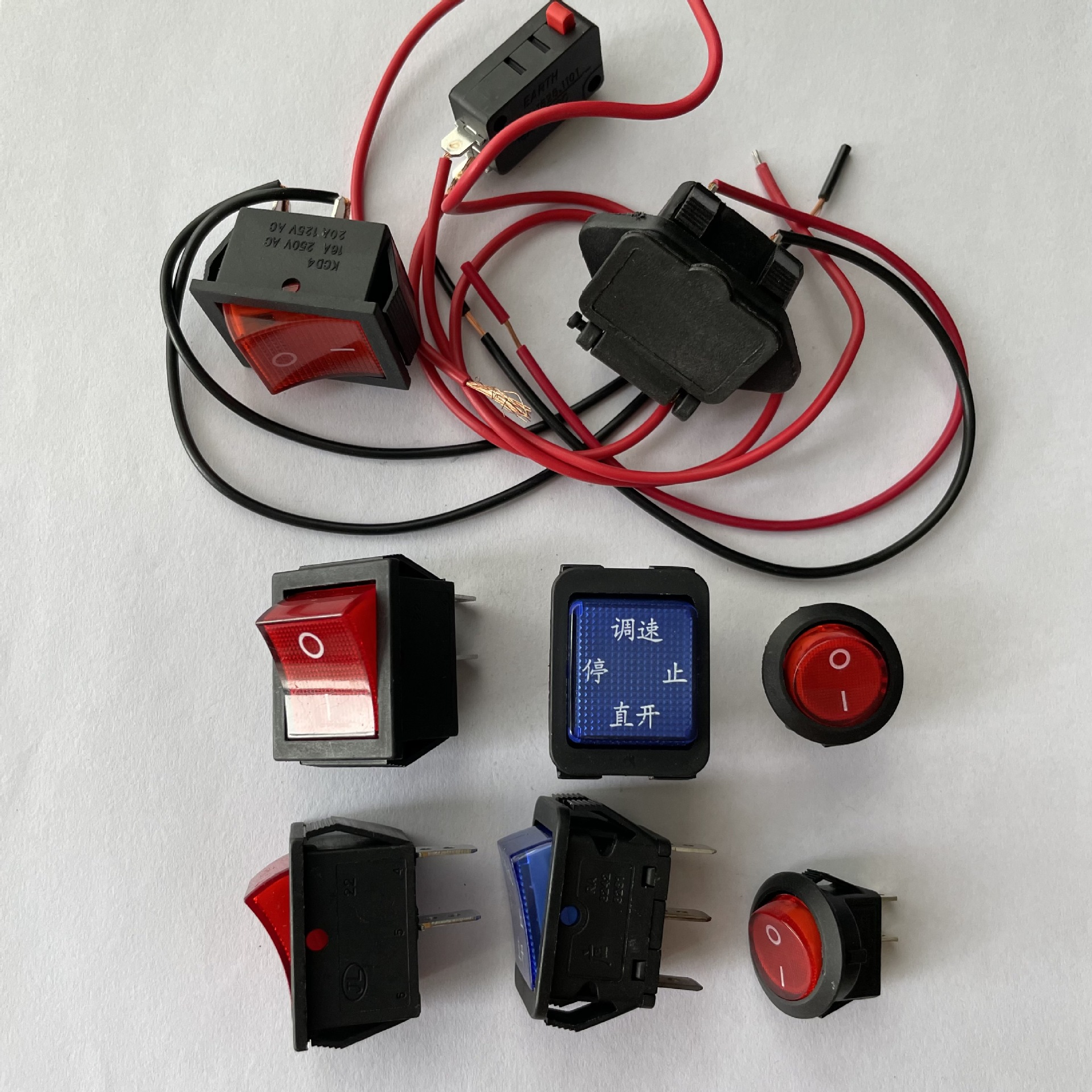 供应12V电动喷雾器两档三挡电源开关充电座压力开关