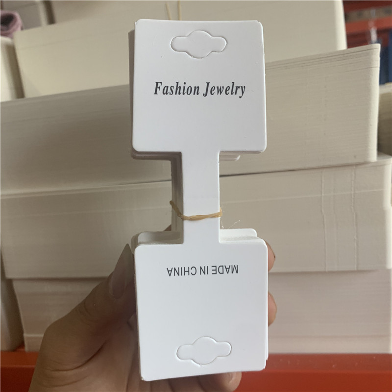 KP29英文FJ大号卡头饰品包装卡片绒布发圈吊牌200张约4.7*13