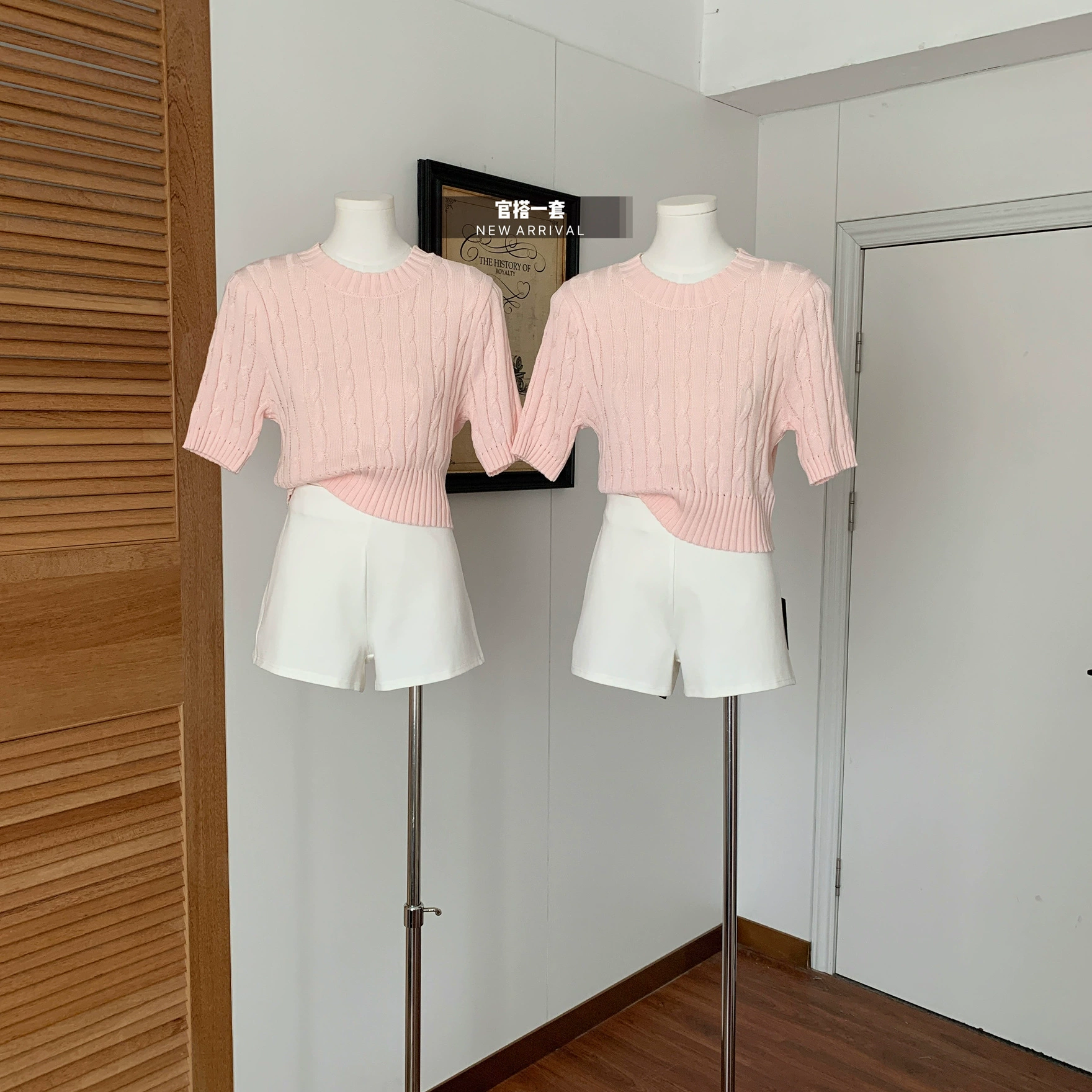 Woolen knitted cashmere, with short sleeve