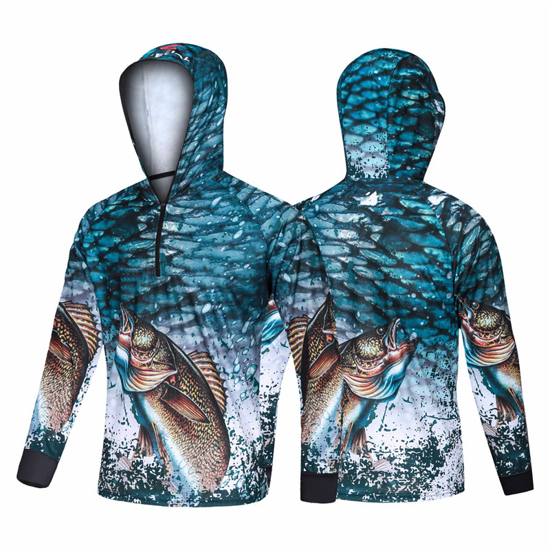 Sun protection clothing fishing clothing long sleeve hooded fishing clothing warm 24 hours shipping international generation