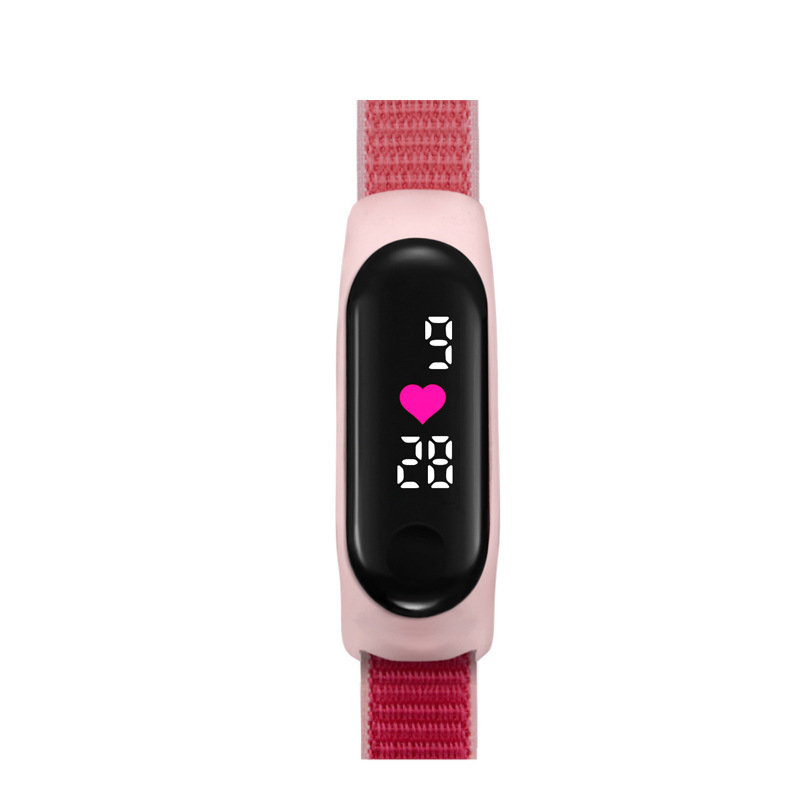 2023 amor en forma de corazón reloj LED pantalla táctil correa de velcro impermeable para niños fácil de usar conjunto pulsera aplicable 3