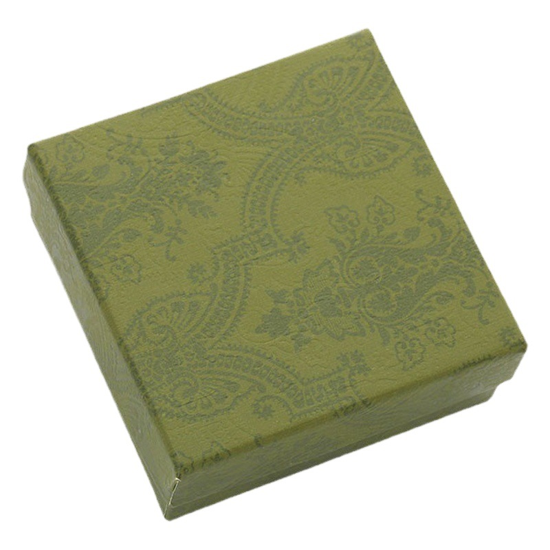 Caja de joyería de estilo antiguo Caja de anillo de cubierta de cielo y tierra Caja de embalaje clásica Caja de collar de aretes Caja de joyería verde esmaltada Bolsa de regalo