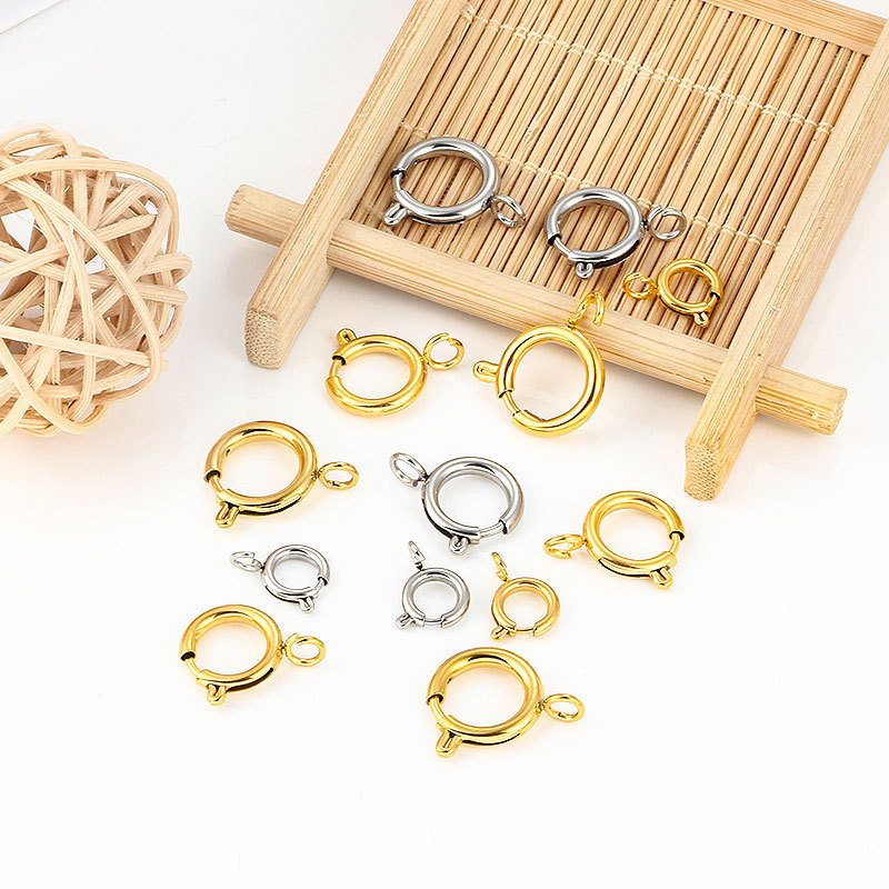 Stainless Steel Slingshot Buckle Vacuum Furnace Internal Electricity 18K Gold Spring Buckle Jewelry Accessories DIY Jewelry Connecting Buckle Spot Batch