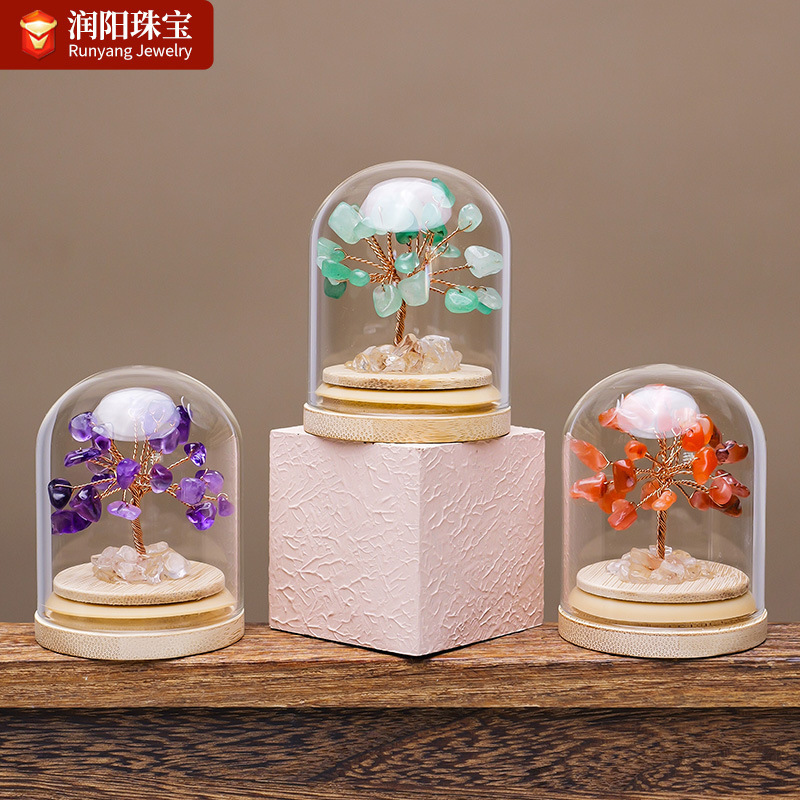 Natural Yellow and Purple Crushed Stone Crystal Tree Wishing Bottle Crystal Money Tree Home Car Micro Landscape Mini Ornament Natural Yellow and Purple Crushed Stone Crystal Tree Wishing Bottle Crystal Money Tree Home Car Micro Landscape Mini Ornament
