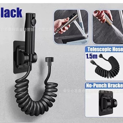 Bidet Manufacturer Toilet Accessory Gray Spray Gun for Home Use, One Inlet Two Outlet, Popular Wholesale Item, Angle Valve One Inlet Spray