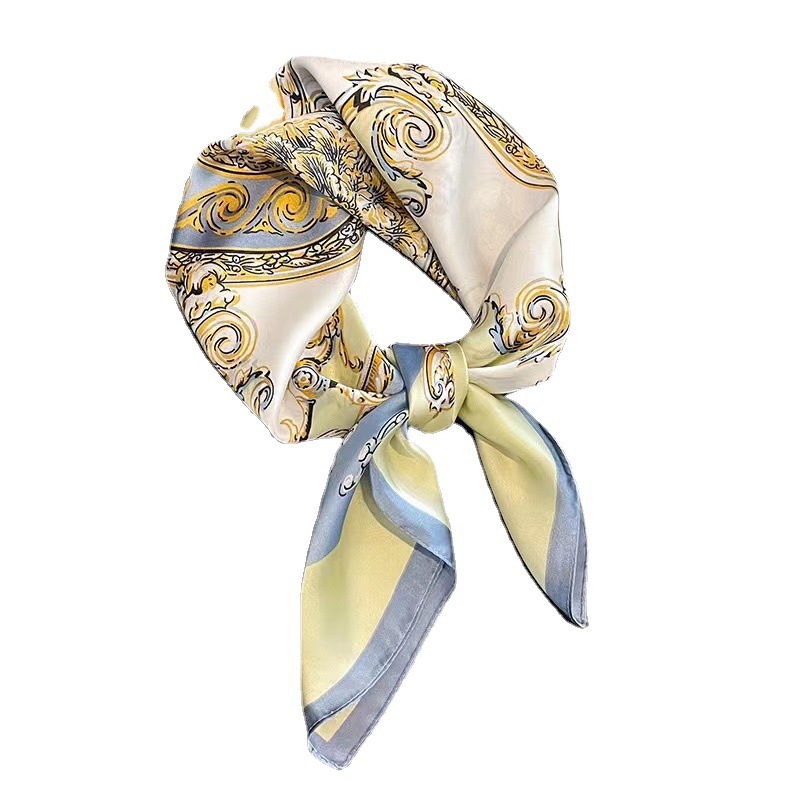 2025 primavera y verano 70 pañuelos cuadrados simples pañuelos de flores primavera viajes bufandas de seda protector solar bufandas de pelo delgadas al por mayor