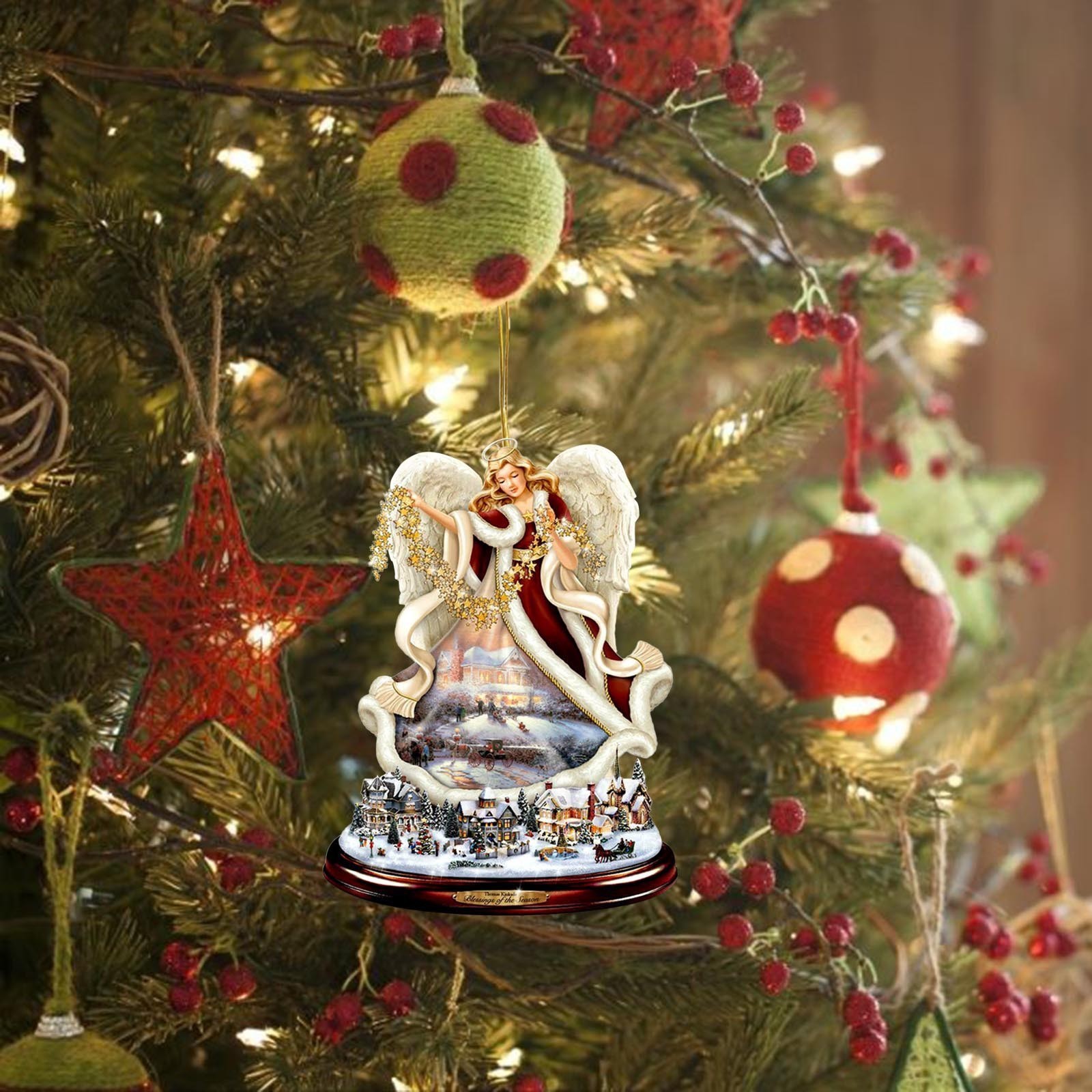 Transfronterizo nuevo creativo árbol de Navidad Santa Claus acrílico colgante artesanía coche colgante decoraciones para el hogar