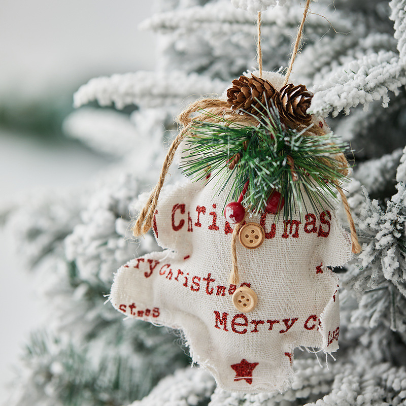 15cm árbol de Navidad de pentacos tela decoración colgante árbol de Navidad colgante colgante pin pin colgante