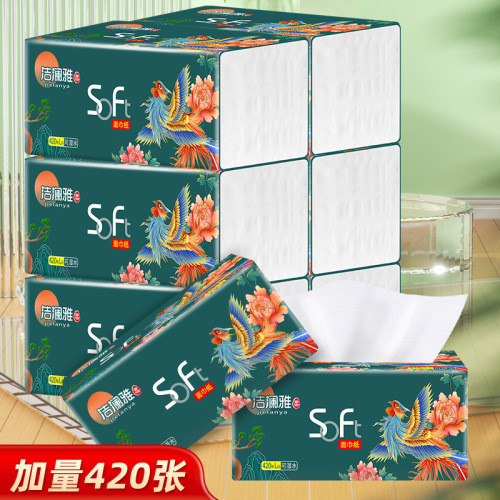 Jielan Ya 420 sheets of tissue paper large package tissue paper 20 packages whole box toilet paper household napkin paper facial tissue wholesale 