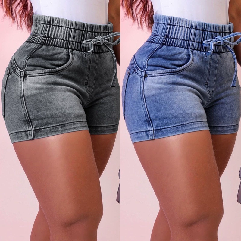 Летняя облегающая джинсовая юбка, шорты, sexy брюки, прямые продажи фабрики, высокий пояс, эластичный пояс