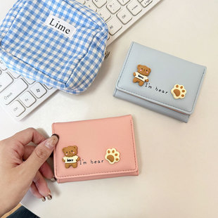 2024 new cute small wallet women's short niche design ins style girls mini thin students zero wholesale