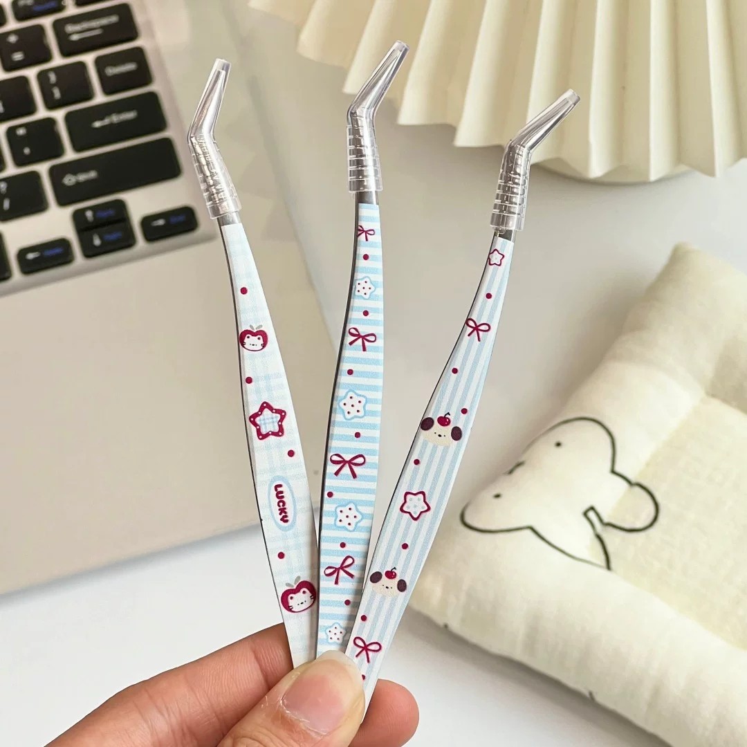 Korean-Style High-Quality Cat-Themed Decorative Stickers Tweezers, Long-Nose High-Precision Tweezers for Journaling, DIY Tools for Crafts