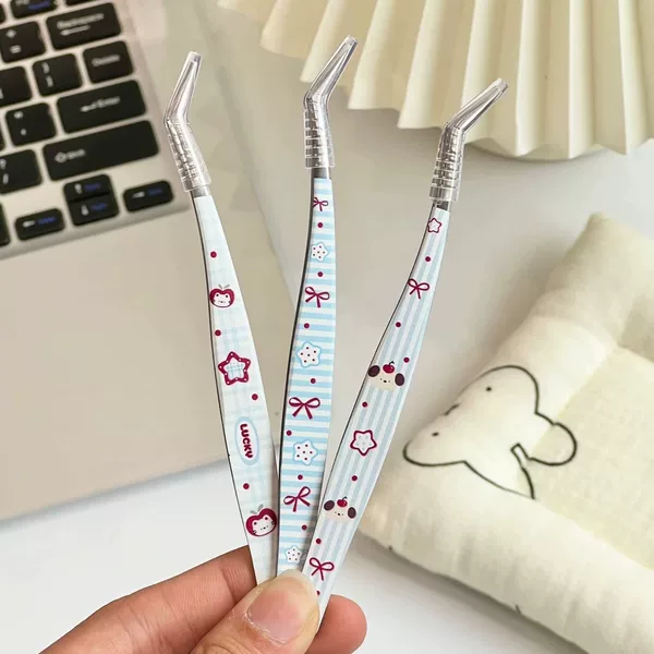 Korean-Style High-Quality Cat-Themed Decorative Stickers Tweezers, Long-Nose High-Precision Tweezers for Journaling, DIY Tools for Crafts
