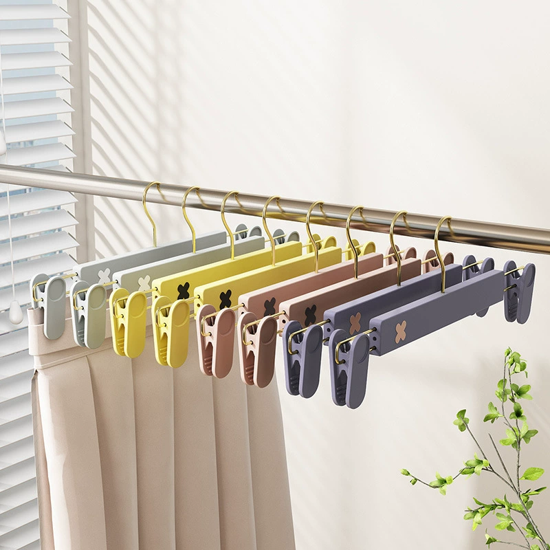 Выдвижная вешалка для брюк Gold Hook x Color-Block, матовая, пластиковая, с зажимами, для магазинов одежды и дома, бесшовная, для взрослых