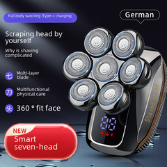 新款剃光頭理髮智能男士刮光頭七刀頭電動剃鬚刀多功能刮鬍刀批發