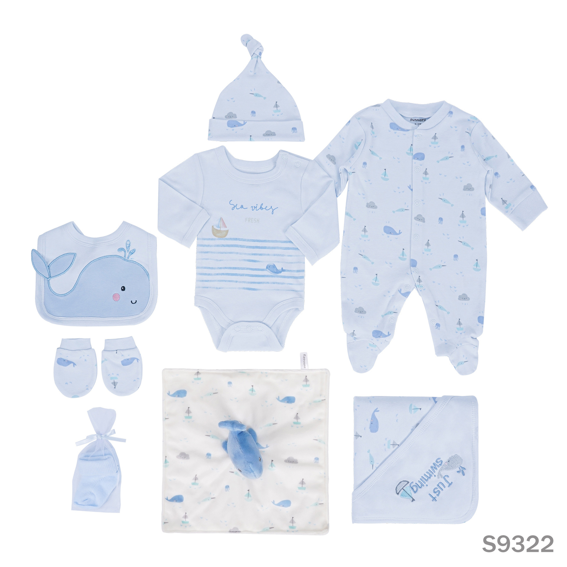 Algodón transfronterizo para bebés y niños pequeños 8 piezas de ropa de escalada unida 0 - 1 años de edad nuevo bebé conjunto de ropa infantil multi-pieza