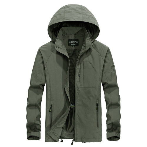Men's Loose Fleece Jacket Outdoor Sports Windproof Jacket for Spring and Autumn, Size 7868