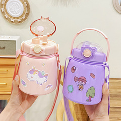 雙飲大肚杯不鏽鋼保溫杯兒童吸管杯網紅小學生大容量運動水壺定製