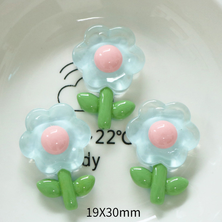 Cruz-frontera creativo congelado sol verde hoja flor DIY crema pegamento resina accesorios hechos a mano horquilla decoración zapato hebilla tapa pegatinas