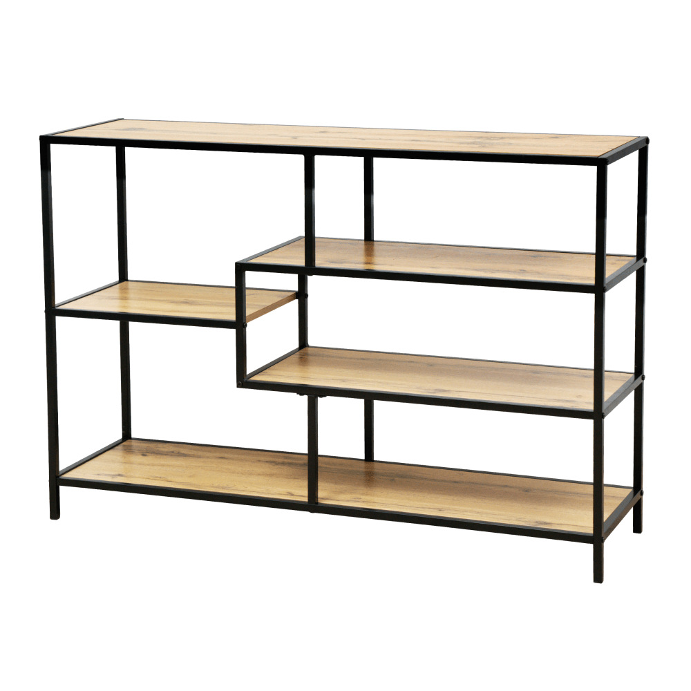 Estante de almacenamiento múltiple de acero y madera, para hogar y oficina
