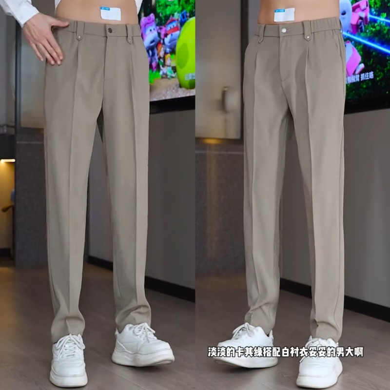 Casual Versatile Simple Lazy High-End Men's Drapey Straight-Leg Dress Pants Brand-Free New Trendy