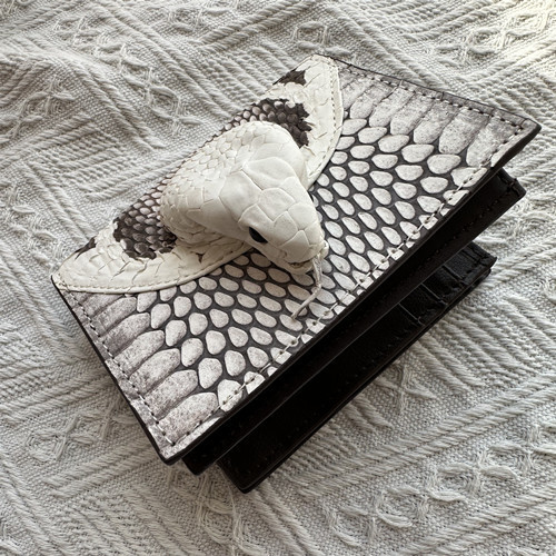 Cross-border Fashion Real Snakeskin Luxury Men's Business Two-fold Wallet Card Holder Large Capacity Wallet Travel Portable