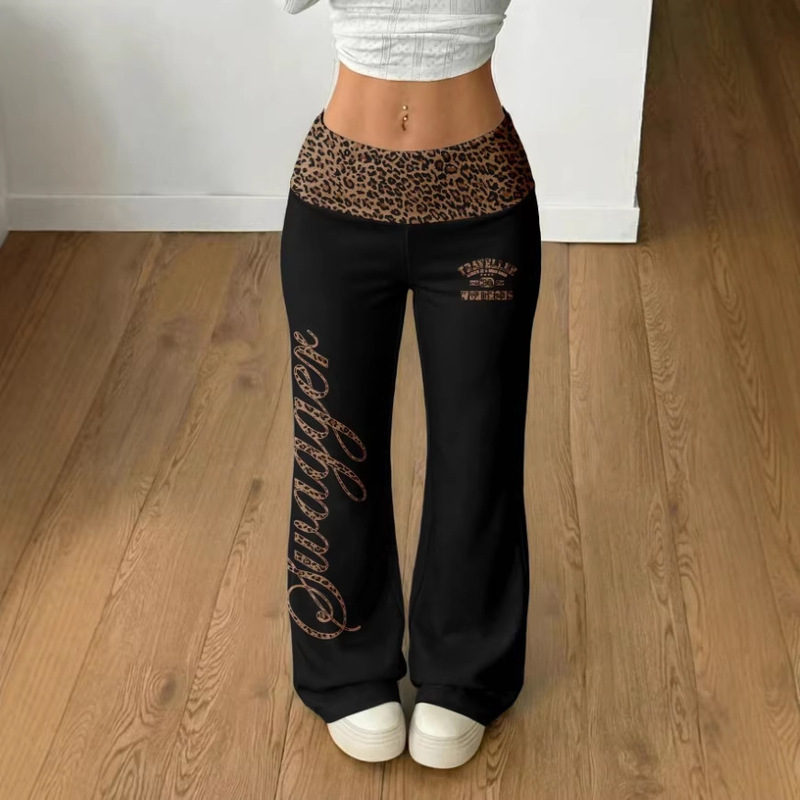 Cross-Border Temu New Sports Sweatpants American Y2K Retro Hip-Hop Sexy Slim High-Waisted Versatile Casual Pants for Women Cross-Border Temu New Sports Sweatpants American Y2K Retro Hip-Hop Sexy Slim High-Waisted Versatile Casual Pants for Women