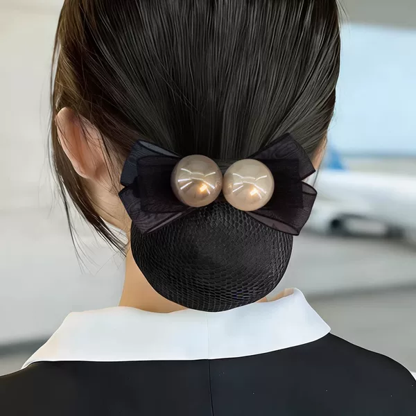 Bow Hairpin Professional Hair Accessory for Women, Hair Net for Nurses, Work Hairnet, Hotel and Bank Elegant Hair Ornament