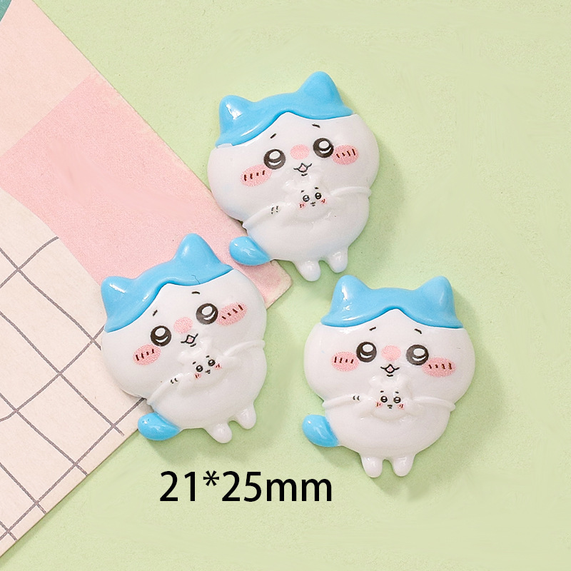 漫画ジイウサギ猫かわいい diy クリーム接着剤携帯電話ケースキーホルダーヘアロープブレスレット樹脂アクセサリー|undefined