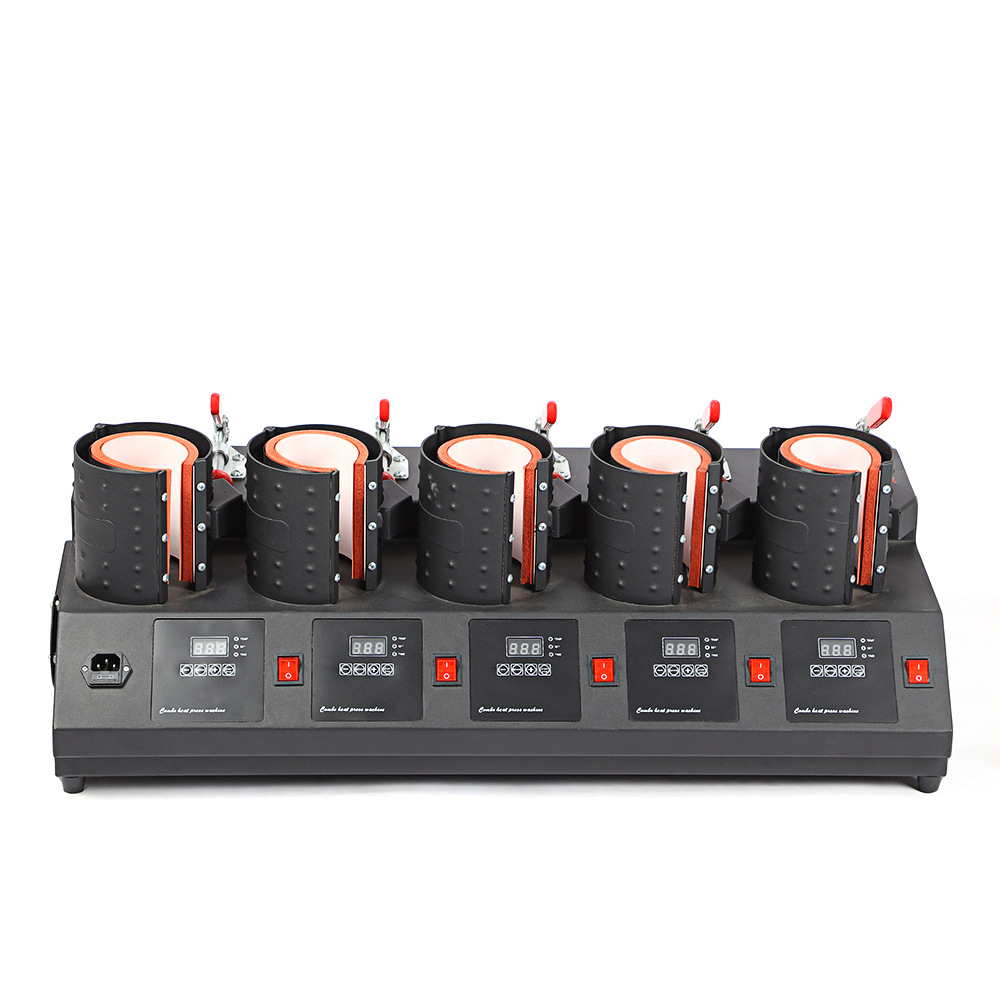 5개의 테이블과 5개의 스테이션 컵 베이킹 머신