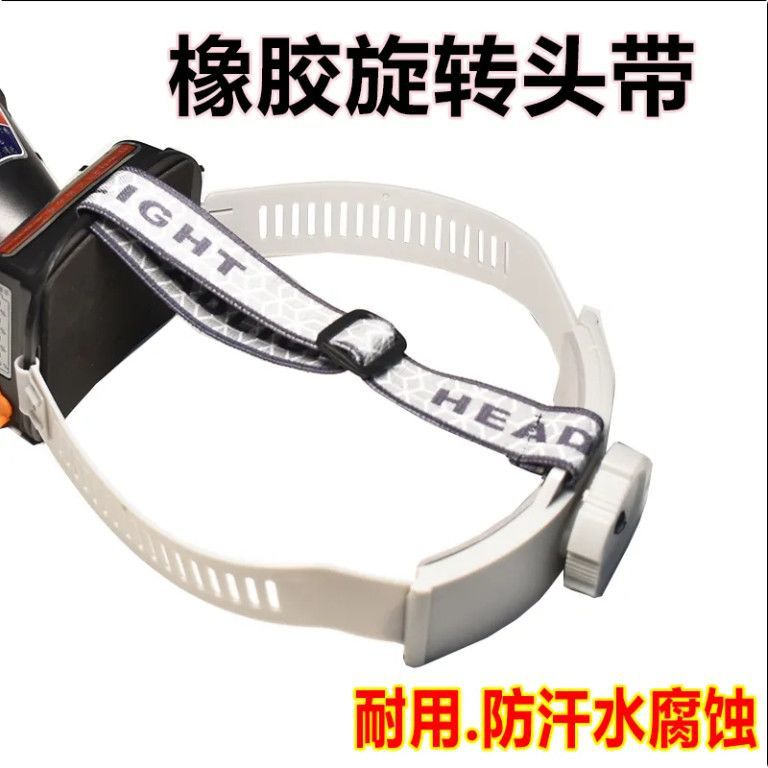 Rubber Anti-Sweat and Pressure-Reducing Headlamp Headband with Rotating Adjustment for Tightness, Breathable and Comfortable Headband, Flashlight Headband