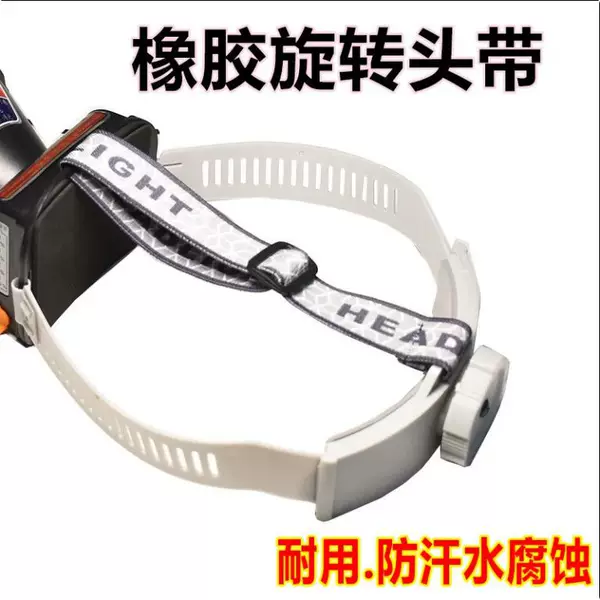 Rubber Anti-Sweat and Pressure-Reducing Headlamp Headband with Rotating Adjustment for Tightness, Breathable and Comfortable Headband, Flashlight Headband