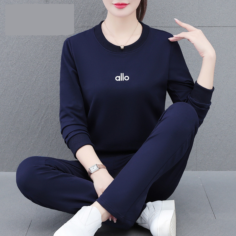 休闲运动套装女春秋2025秋季新款时尚洋气减龄妈妈卫衣马甲三件套|undefined