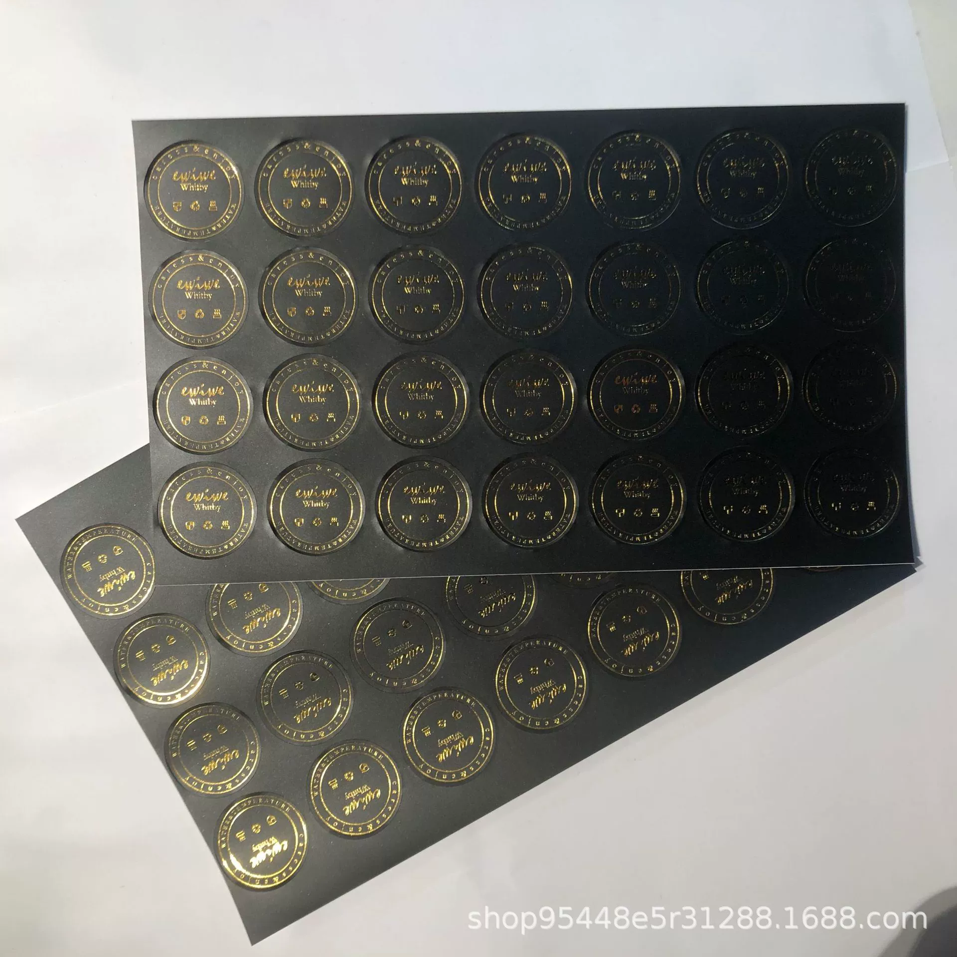 Креативный Бронзовый стикер с английскими буквами, наклейка для журнала, бронзовая мелованная бумага, герметизирующая наклейка, изготовление этикеток из синтетической бумаги